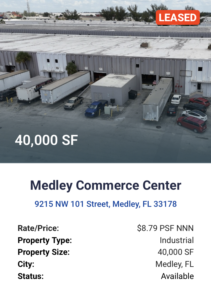 Medley Commerce Center 9215 NW 101 Street, Medley, FL 33178